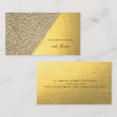 Carte De Visite Or, Marbre, Géométrique (Devant / Derrière)