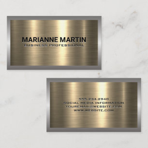 Carte De Visite Or Métal Aluminium Argent brossé   Industriel