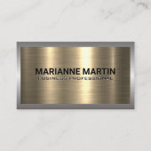 Carte De Visite Or Métal Aluminium Argent brossé | Industriel (Devant)