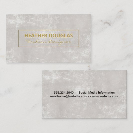 Carte De Visite Or Metallic Moderne Texture Chic (Devant / Derrière)