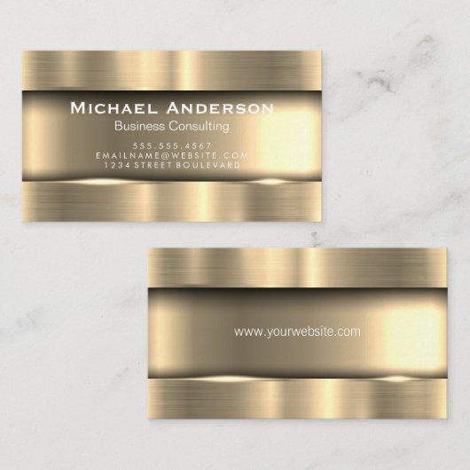 Carte De Visite Or métallique (Devant / Derrière)