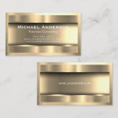 Carte De Visite Or métallique à la frontière or (Devant / Derrière)