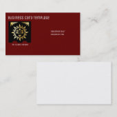 Carte De Visite Or métallique Abstrait Sun Aztec (Devant / Derrière)