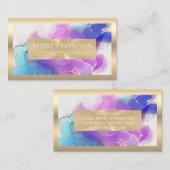 Carte De Visite Or métallique | Aquarelle Gold Foil (Devant / Derrière)