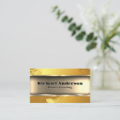 Carte De Visite Or métallique | Artistique brossé (Debout devant)