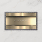 Carte De Visite Or métallique | Bordure d'acier (Dos)