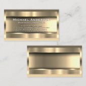 Carte De Visite Or métallique brossé | Bordure d'or (Devant / Derrière)