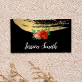 Carte De Visite Or métallique brossé Élégant Rose