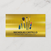 Carte De Visite Or métallique | Brosses de maquillage (Devant)