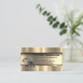 Carte De Visite Or métallique | Camion de construction et maison (Debout devant)