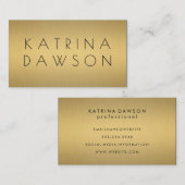 Carte De Visite Or métallique chic (Devant / Derrière)