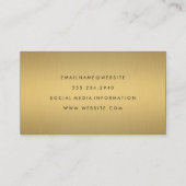 Carte De Visite Or métallique chic (Dos)