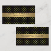 Carte De Visite Or métallique chic avec Pois (Devant / Derrière)