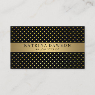 Carte De Visite Or métallique chic avec Pois