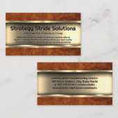 Carte De Visite Or métallique | Cuir Brown (Devant / Derrière)