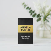 Carte De Visite Or métallique | Cuir lisse (Debout devant)