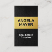 Carte De Visite Or métallique | Cuir lisse (Devant)