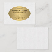 Carte De Visite Or métallique élégant avec Motif ondulé subtil (Devant / Derrière)