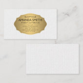Carte De Visite Or métallique élégant avec Motif ondulé subtil (Devant / Derrière)