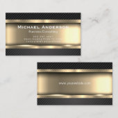 Carte De Visite Or métallique | Fibre de carbone (Devant / Derrière)