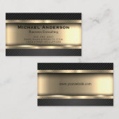 Carte De Visite Or métallique | Fibre de carbone noire (Devant / Derrière)