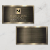 Carte De Visite Or métallique foncé | Texture brillante (Devant / Derrière)