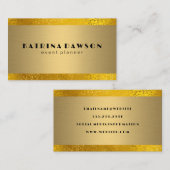 Carte De Visite Or métallique | Golden Confetti Foil (Devant / Derrière)