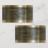 Carte De Visite Or métallique gravé à l'eau-forte moderne (Devant / Derrière)