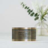 Carte De Visite Or métallique gravé à l'eau-forte moderne (Debout devant)