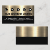 Carte De Visite Or métallique | Icônes de contact (Devant / Derrière)