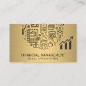 Carte De Visite Or métallique | Icônes financières (Devant)