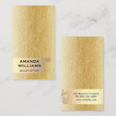 Carte De Visite Or métallique | Lignes de style naturel (Devant / Derrière)