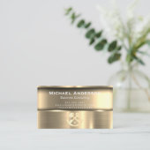 Carte De Visite Or métallique | Logo Clés de l'immobilier (Debout devant)