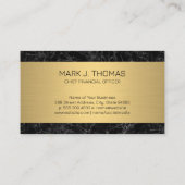 Carte De Visite Or métallique | Marbre | Graphique financier (Dos)