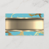 Carte De Visite Or métallique | Marbre Turquoise or (Dos)