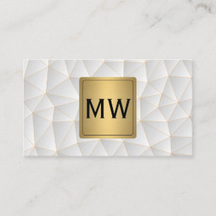 Carte De Visite Or métallique Monogramme Triangles géométrique