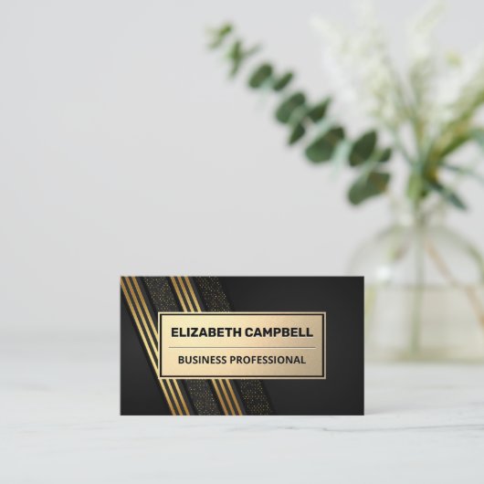 Carte De Visite Or métallique | Motif de séquence triée (Debout devant)