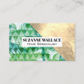 Carte De Visite Or métallique | Palm Tree géométrique (Devant)