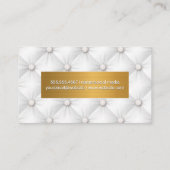 Carte De Visite Or métallique | Remplissage en cuir blanc (Dos)