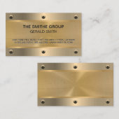 Carte De Visite Or métallique | Rivets (Devant / Derrière)