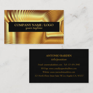 Carte De Visite Or Métallique Simple Moderne Et Noir