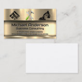 Carte De Visite Or métallique | Véhicule de construction | Outils  (Devant / Derrière)