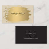 Carte De Visite Or Métallisé Faux Élégant (Devant / Derrière)