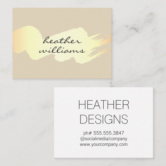 Carte De Visite Or moderne brossé (Devant / Derrière)