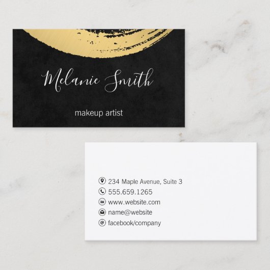 Carte De Visite Or moderne brossé (Devant / Derrière)