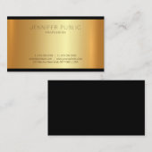 Carte De Visite Or moderne de goût Glamour professionnel (Devant / Derrière)