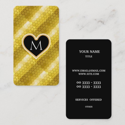 Carte De Visite Or moderne de parties scintillantes (Devant / Derrière)