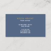 Carte De Visite Or Moderne et Bleu (Dos)