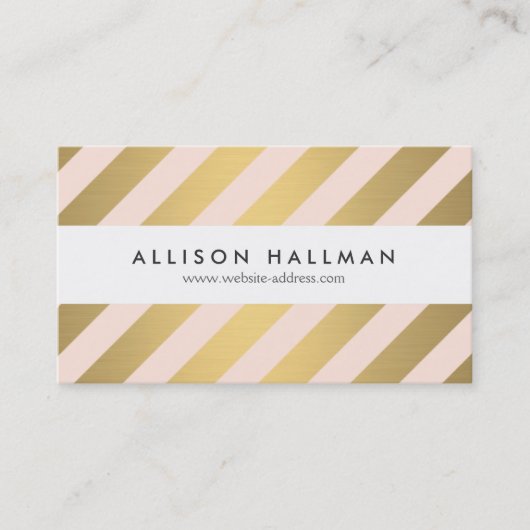 Carte De Visite Or moderne et bracelet diagonale (Devant)