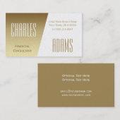 Carte De Visite Or moderne et conception divisée par blanc (Devant / Derrière)